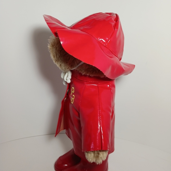 Vintage 1981 Paddington Bear  Stuffed Plush Red Rain Coat Hat By Eden Toys - Picture 3 of 12